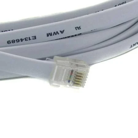 RiteAV - 150FT (45.7M) RJ12/M to RJ12/M 6P6C Straight for Data Phone Line Cord - Gray