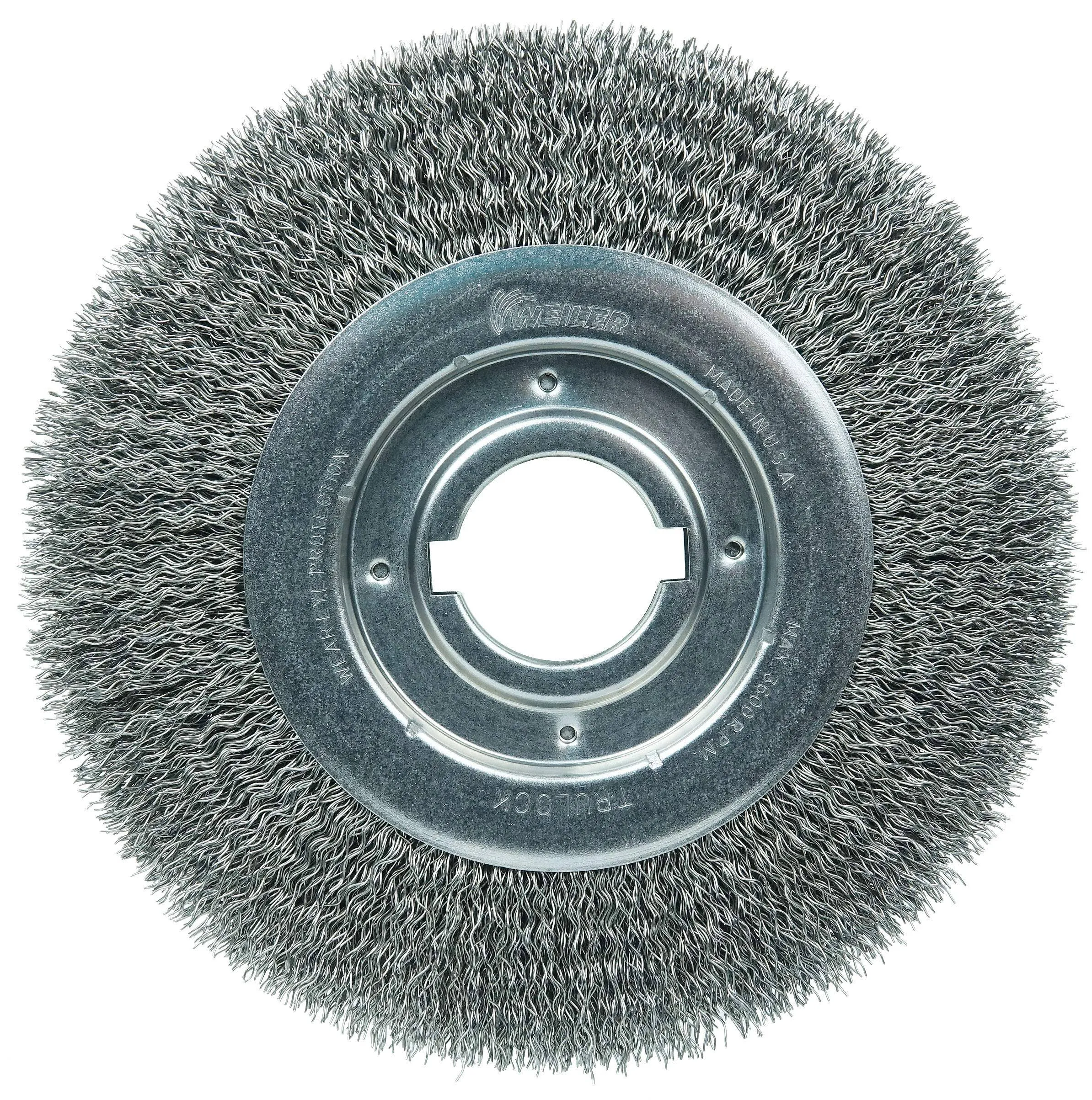 Weiler 06170 10" Medium Face Crimped Wire Wheel , .020" Steel Fill, 2" Arbor Hole, Made in the USA