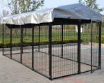 Omitree New Modular Dog Kennel Heavy Duty Welded Steel Panel Pet Cover 5' W x 10 ...