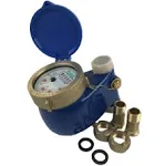 DAE V-75 Vertical Water Meter, 3/4” NPT Couplings, Measuring in Gallons