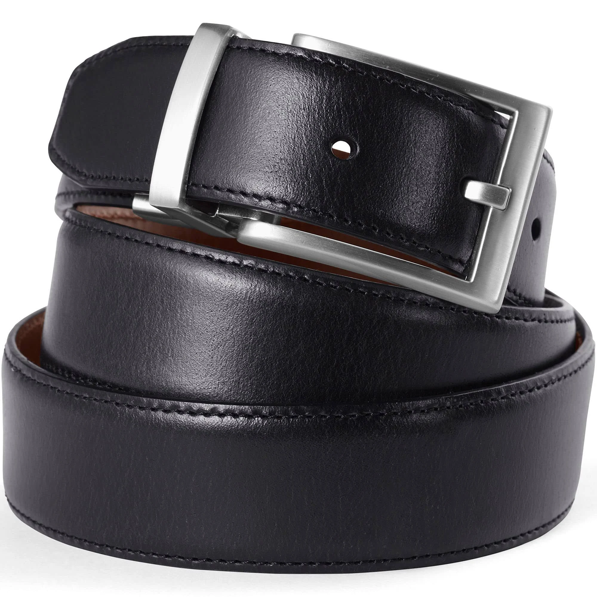 Lands' End Men's Reversible Belt - 40 - Black/Brown