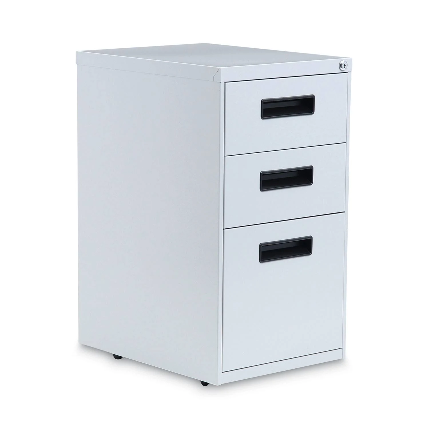 Alera ALEPABBFLG 14.96 in. x 19.29 in. x 27.75 in. 3-Drawers Box/Box/File Legal/Letter Left/Right File Pedestal - Light Gray