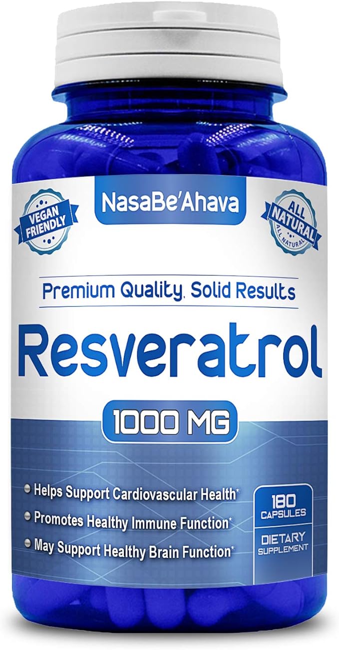 Nasa Beahava 100% Pure Resveratrol - 1000mg per Serving Max Strength (180 ...