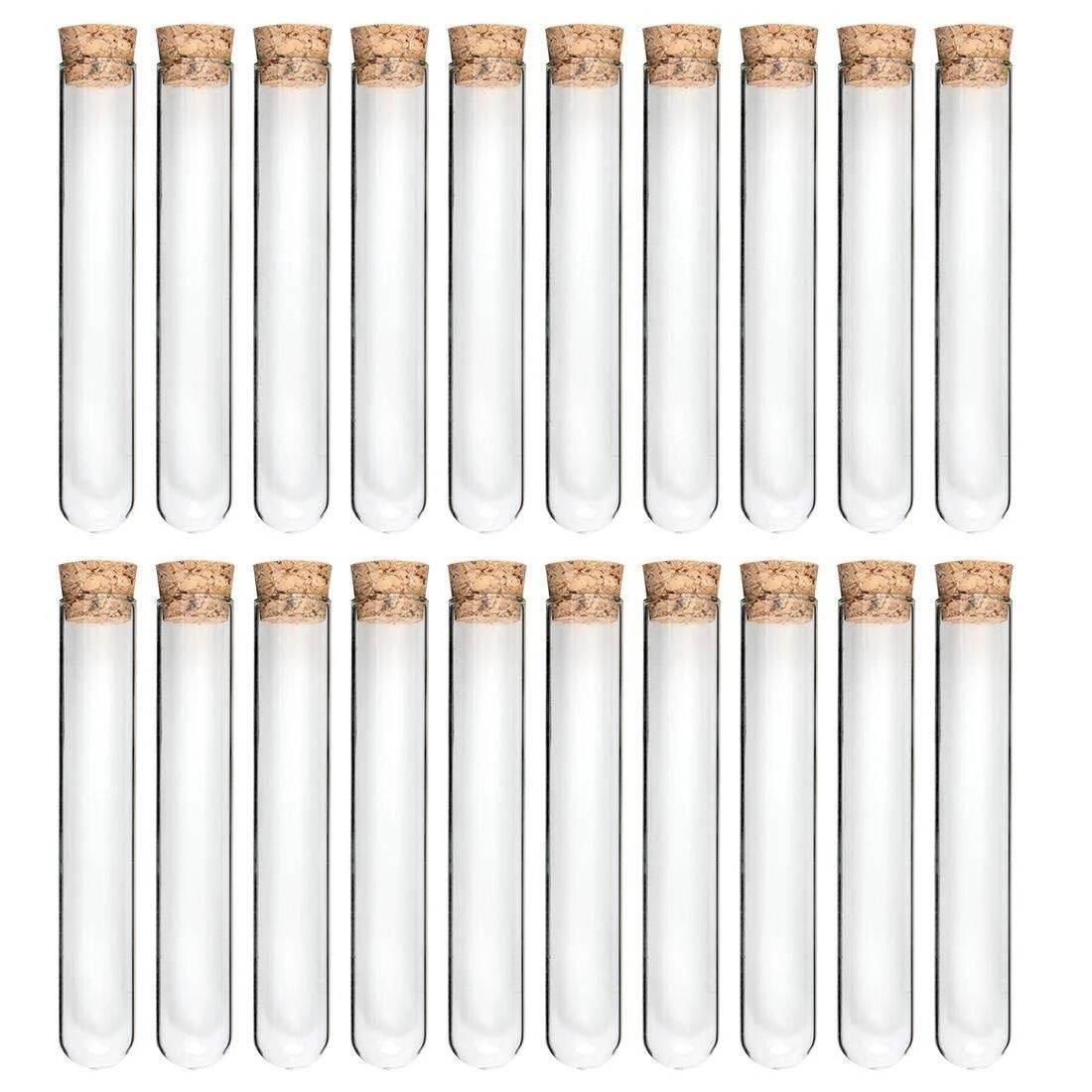 Lily's Home 20 Glass Test Tubes with Cork Stoppers for Scientific Experiments ...