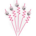 xo, Fetti Disco Cowgirl Pink Reusable Straw Set - 12 pc | Last Disco Bachelorette Decorations, Rodeo Birthday Party Supplies,Space Cowboy