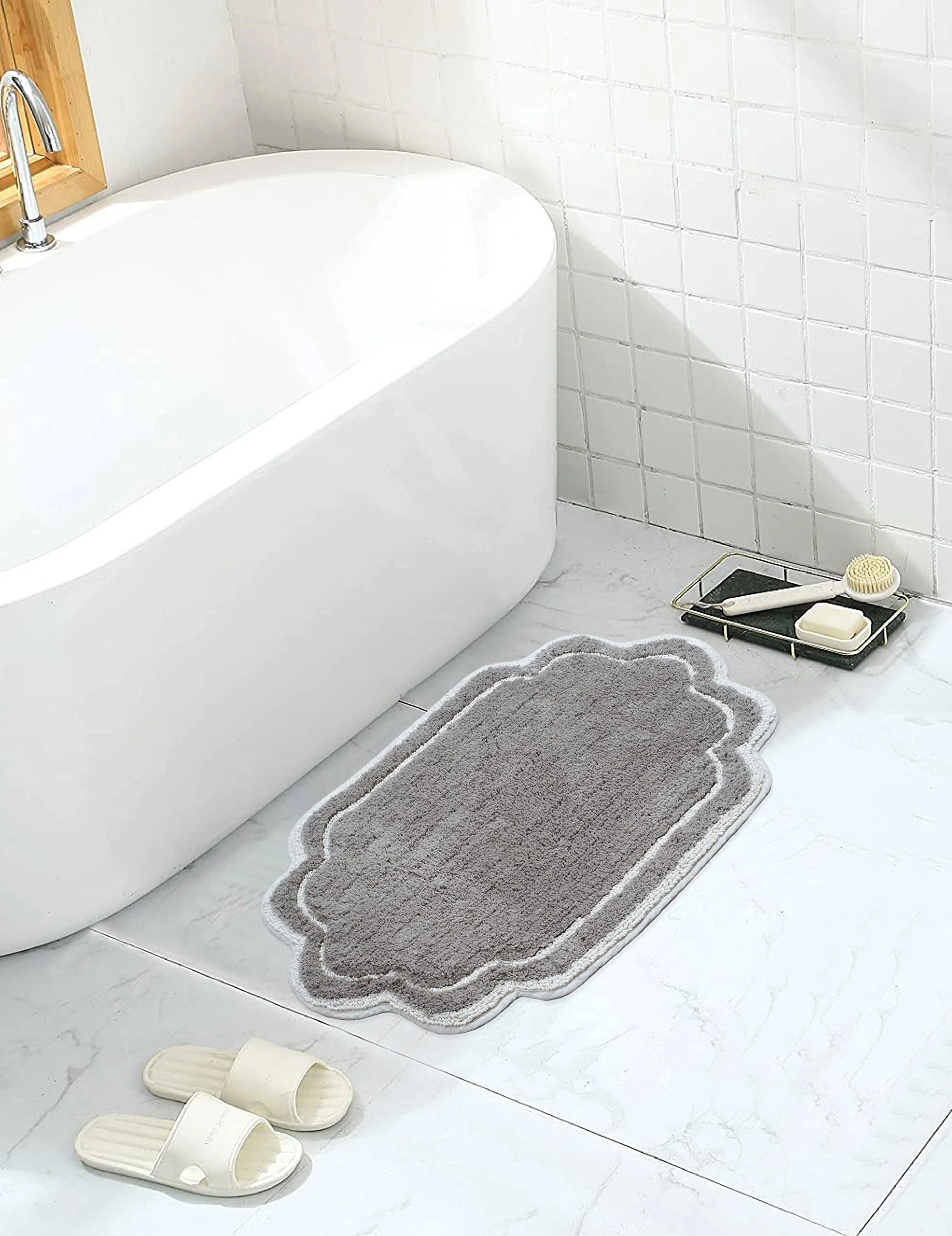 Home Weavers Allure Collection Absorbent Cotton, Machine Washable and Dry Bath Rugs