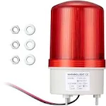 GKEEMARS Industrial Signal Alarm Tower Lamp LTE-1101J AC 110V, LED Rotating Strobe Warning Light with Buzzer for Emergency (Red)