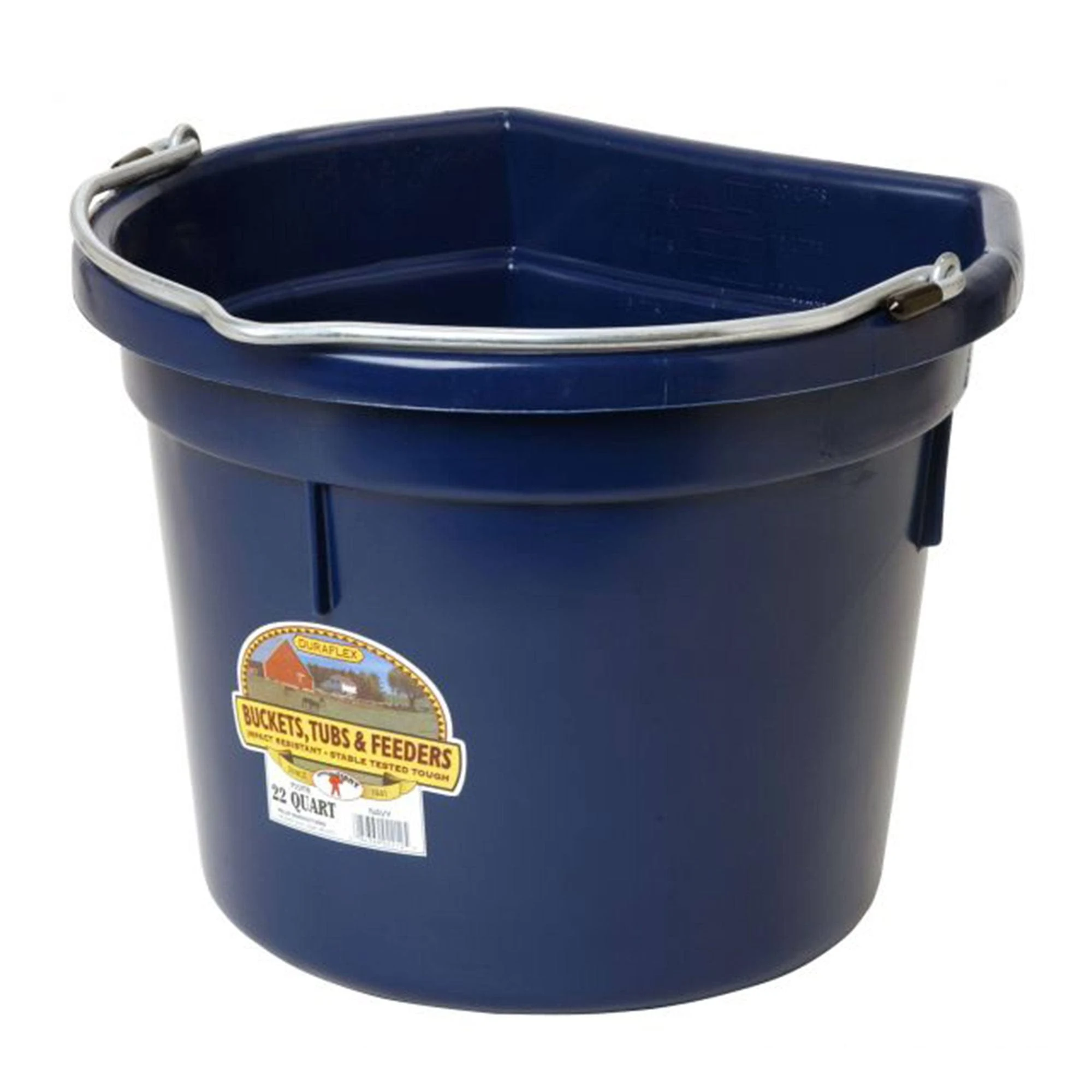 Little Giant 20 Quart Flat Back Plastic Bucket Red