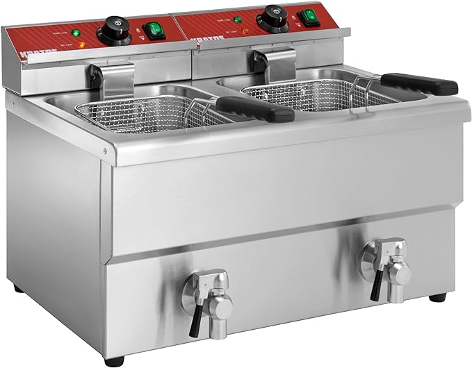 Kratos 29Y-016 Commercial Electric Countertop Fryer, 30 lb. Capacity, 208/240V, 7000W, 2 Baskets