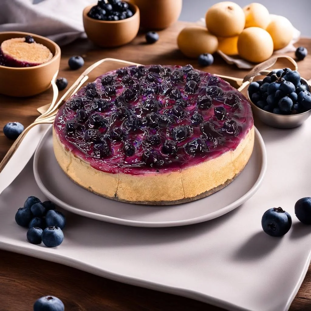 Andy Anand Gluten Free Blueberry Cheesecake 9 inch Made Fresh in Traditional Way ...