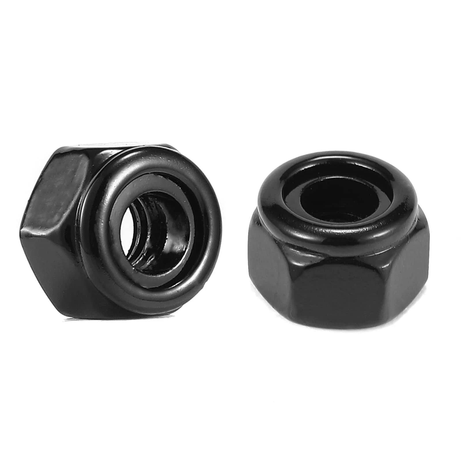 1/4-20 Nylon Insert Hex Lock Nuts 100Pcs 304 Stainless Steel Locknuts, Hex Drive, Bright Finish, Black Oxide by SG TZH