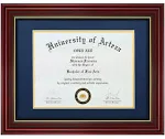 Core Art Diploma Frame Display 11x14 Document with Mat or 15x18 Pictures Without Mat, Real Wood Wall Frame with Tempered Glass(Cherry Red)