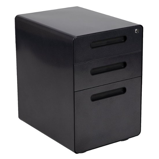 Alamont Home - Wren Modern Steel 3-Drawer Filing Cabinet - Black