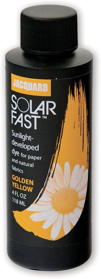 Jacquard SolarFast Dye - 8oz - Golden Yellow - Create Remarkably Detailed Photographs, Photograms, and Shadow-Prints on Paper or Fabric - Made in USA