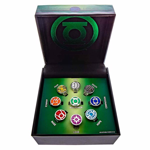 DC Comics Green Lantern All Lantern Corps Colored Power Ring Set