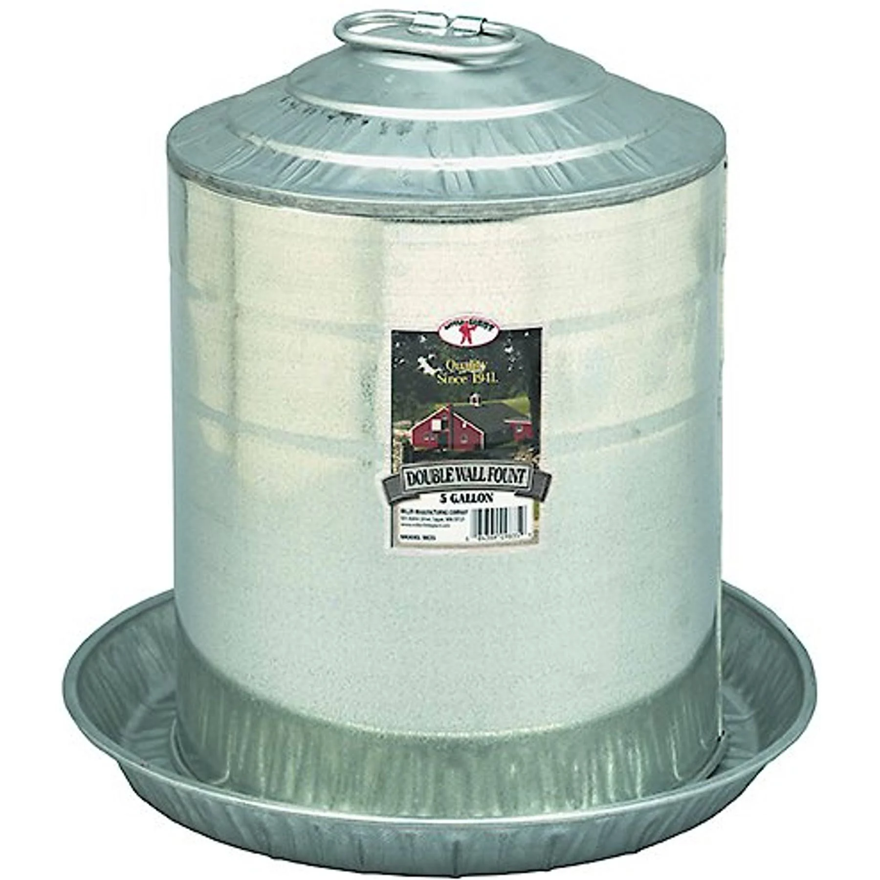 Little Giant Double Wall Poultry Fount Galvanized 2 Gal