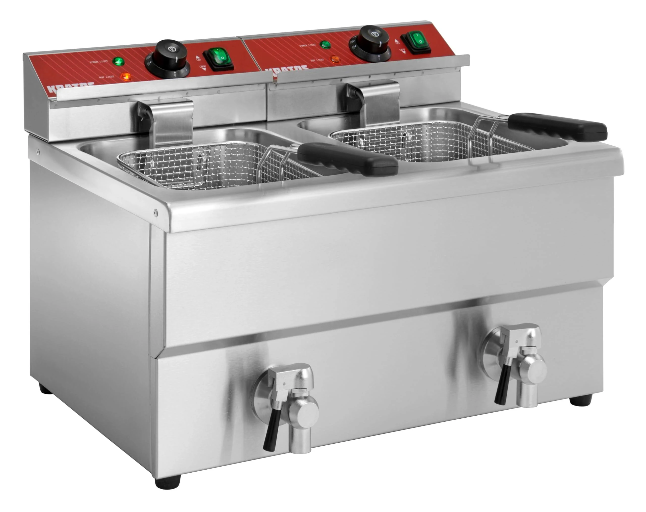 Kratos 29Y-016 Commercial Electric Countertop Fryer, 30 lb. Capacity, 208/240V, 7000W, 2 Baskets