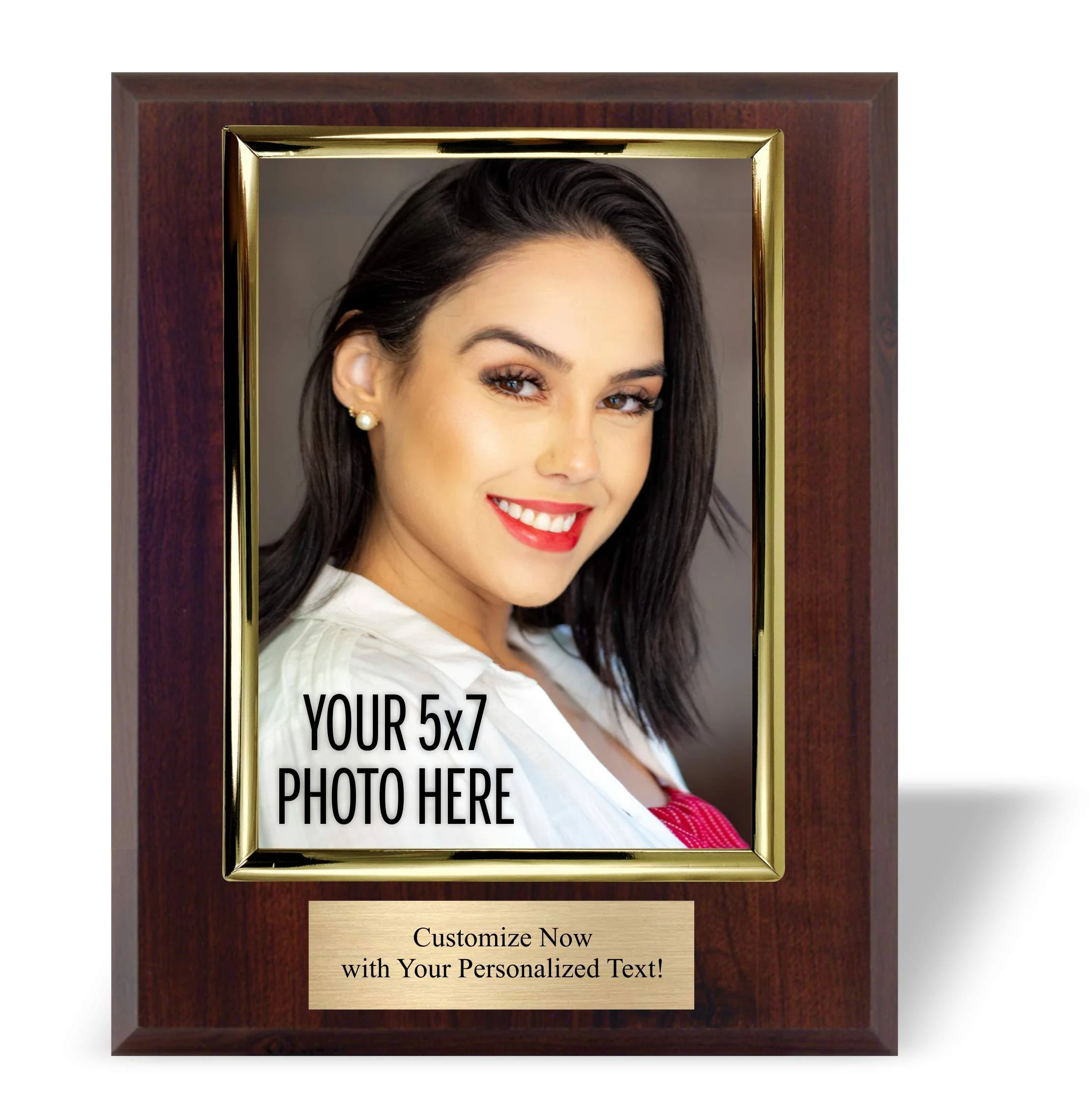 Personalized 8x10 Photo Plaque with 5x7 Vertical Picture Holder - Add Your Team Photo - Coach Award Plaque - Customize Now with Your Custom Text