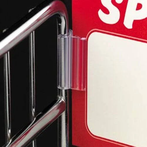 Gridwall Sign Clip for Wire Rack & Fixtures - Grid Display Card Holder Grip 50 Pack