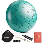 Steel Tongue Drum-13 Note 12 Inch Percussion Instrument Lotus Hand Pan Drum C key with Drum Mallets Carry Bag…