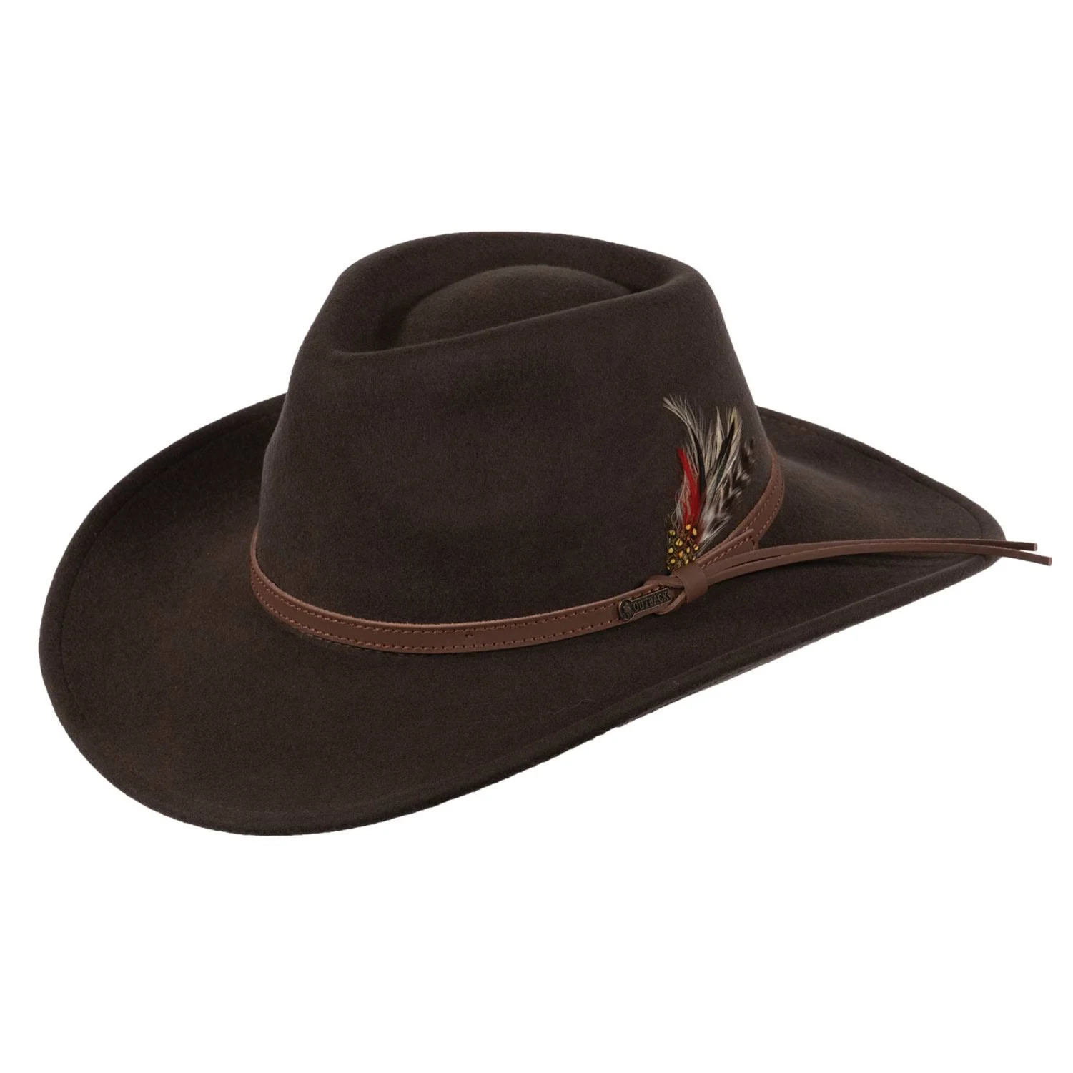 OUTBACK TRADING Men&#039;s Cooper River Brown Wool Western Hat - All Sizes (1391-BRN)