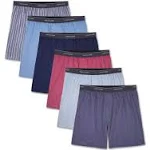 Fruit of the Loom Men's Woven Boxers, 6 Pack, Sizes S-3XL