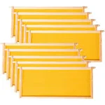 Deep Brood Beehive Frames with Wax Foundation,10 Pack Honey Bee Frames with 100% Beeswax Coated Food Grade Foundation Sheets, 9-1/8-Inch(Yellow)