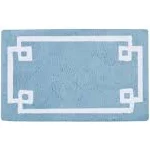 Madison Park Evan 20x30 Blue Cotton Tufted Bath Rug