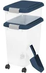 IRIS USA 3-Piece WeatherPro Airtight Stackable Dog, Cat & Bird Food Storage Container Combo with Scoop & Treat Box