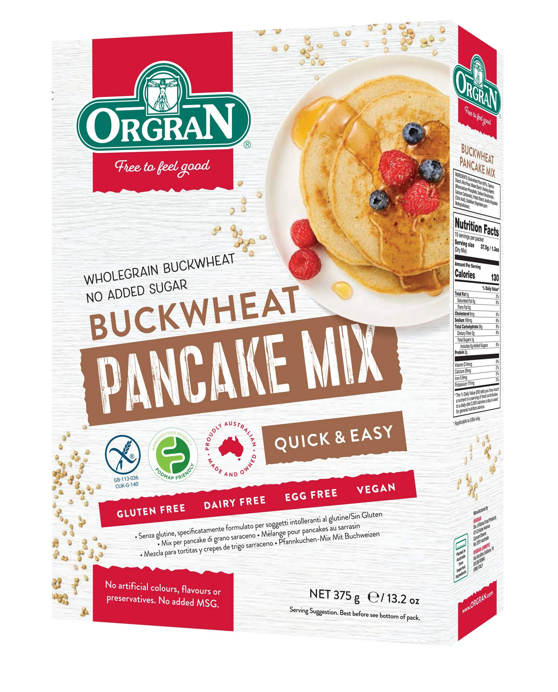 Orgran Pancake Mix, Buckwheat - 13.2 oz