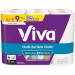 Viva Multi-Surface Cloth Choose-A-Sheet Paper Towels, White, Big Rolls - 6 count, 83 sheets each