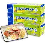 Cleanwrap Plastic Wrap for Food (8.66in x 393.7ft - 3 Pack) | Plastic Wrapping ...