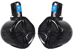 2 Pairs Rockville RWB65B 6.5" Black Marine Wakeboard Tower Speakers