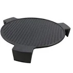 Uniflasy 18'' Cast Iron Plate Setter for Large Big Green Egg or Other 18" Cooking Diameter kamado grilll, Grooved Pizza Stone, Smokin' Stone, 3 Legs Heat Deflector for BGE Accessories ConvEGGtor