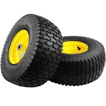 2PCS 15x6.00-6 Lawn Mower Tires 15x6-6Front Tire Assembly Replacement Ride Mower