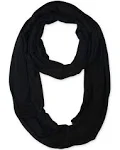 corciova Black Soft Girl Women Infinity Wrap Scarf Stretchy Jersey Knit Sleep Head Circle Scarf Continuous Loop Light Weight