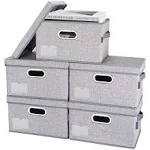 Foldable Linen Storage Boxes w/ Lids