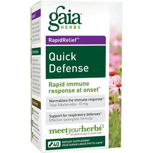 Gaia RapidRelief Quick Defense, Vegetarian Liquid Phyto-Caps - 40 phyto-caps