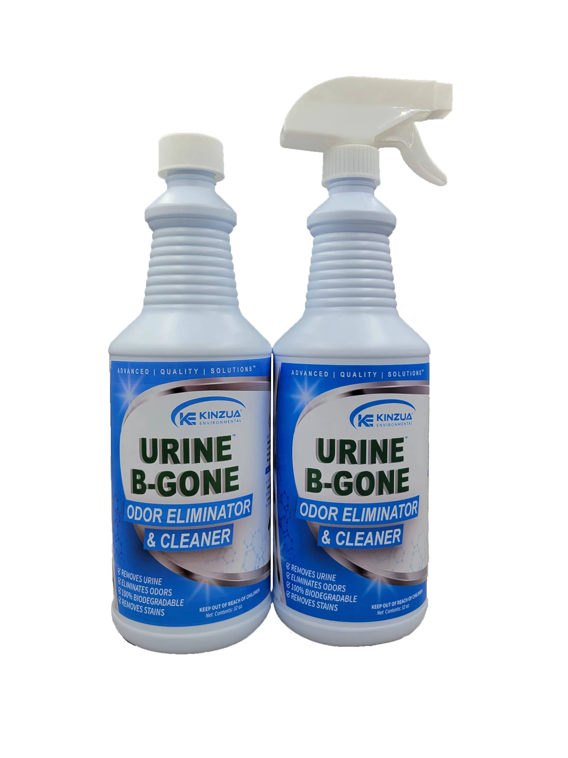 Kinzua Environmental Urine B-Gone, Professional Enzyme Odor Eliminator & Pet Stain Remover, Human, Cat & Dog Urine Cleaner, Effective On Laundry,