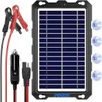 Upgraded 7.5W-Solar-Battery-Trickle-Charger-Maintainer-12V Portable Waterproof Solar Panel Trickle Charging Kit for Car, Automotive, Motorcycle, Boat, Marine, RV,Trailer,Powersports, Snowmobile, etc.