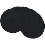 Black Indoor of Outdoor Round Placemat (Set of 6) 15 Round