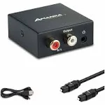 Audio Converter, Amanka Digital to Analog Audio Decoder with Digital Optical Toslink and Coaxial Inputs to Analog Rca and Aux 3.5mm