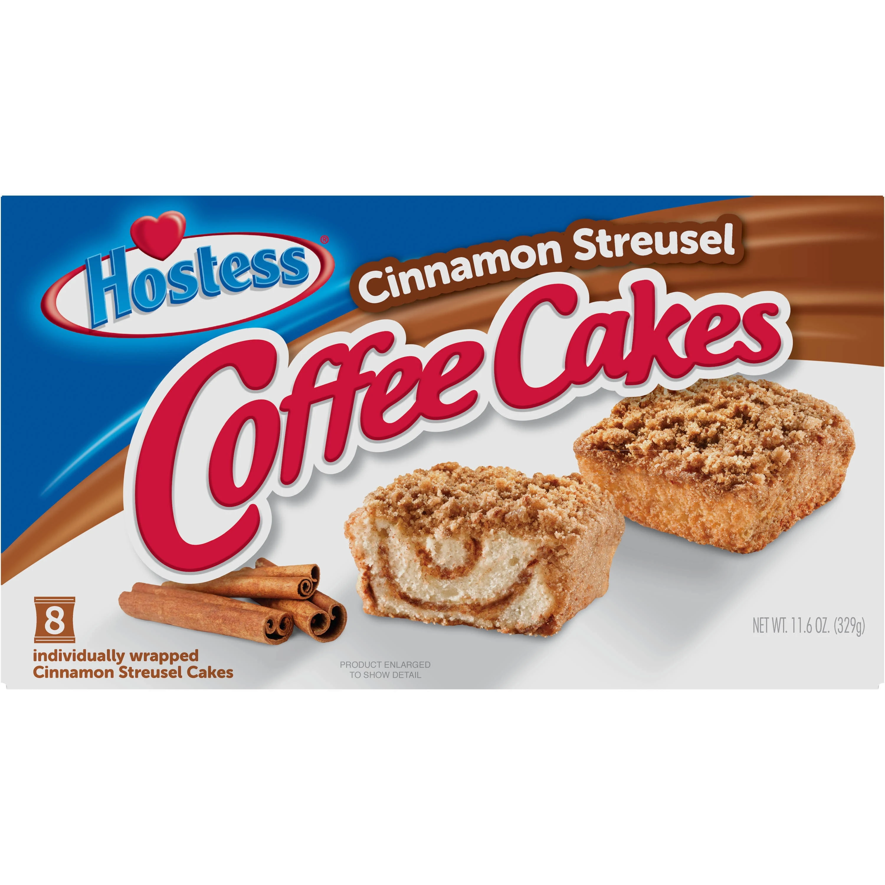 Hostess Coffee Cakes, Cinnamon Streusel - 8 cakes, 11.6 oz