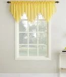 No 918 Erica Crushed Sheer Voile Ascot Valance, Yellow, 51x24