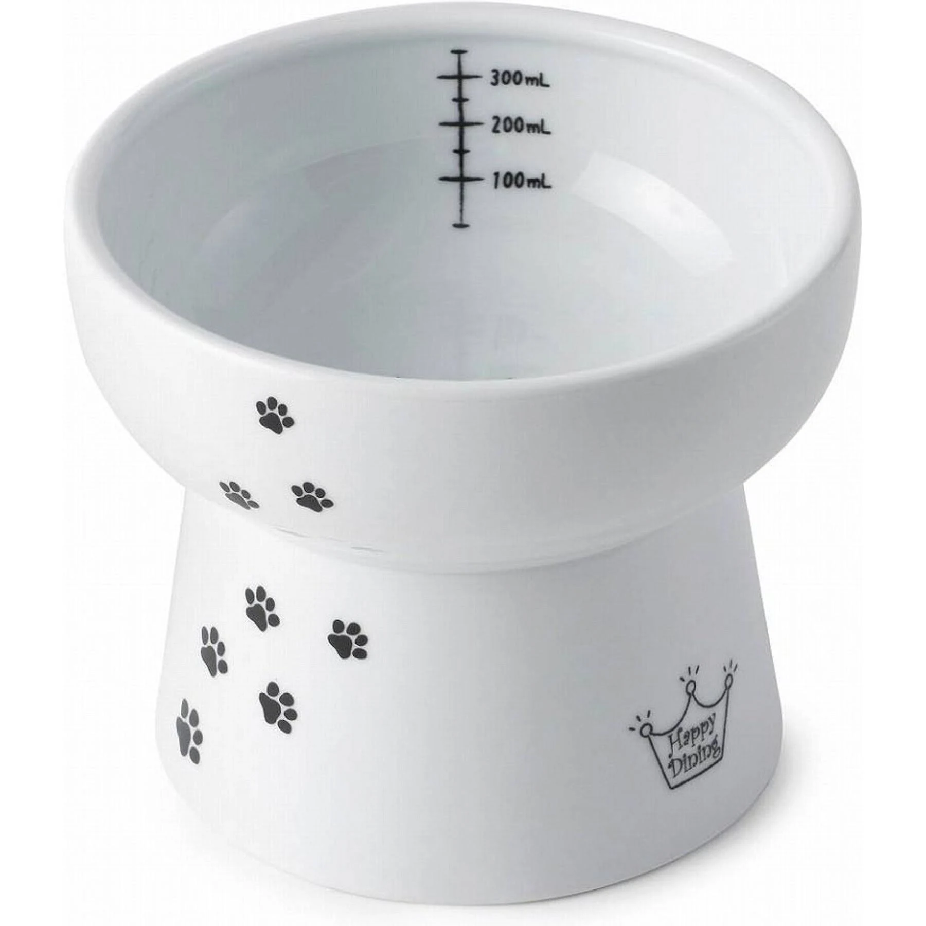 NECOICHI Elevated Ceramic Cat Bowls for Indoor Cats - Raised Cat Food Bowl, Cat Water Bowl, Cute Lifted Cat Dishes for Food, Whisker Friendly, Anti-Spill Feeding for Small Pet, Kitten, 4.1” Paw Style