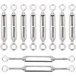 LISHINE 10 Pack M6 Eye &amp; Eye Turnbuckle, Stainless Steel Adjustable Turnbuckle W