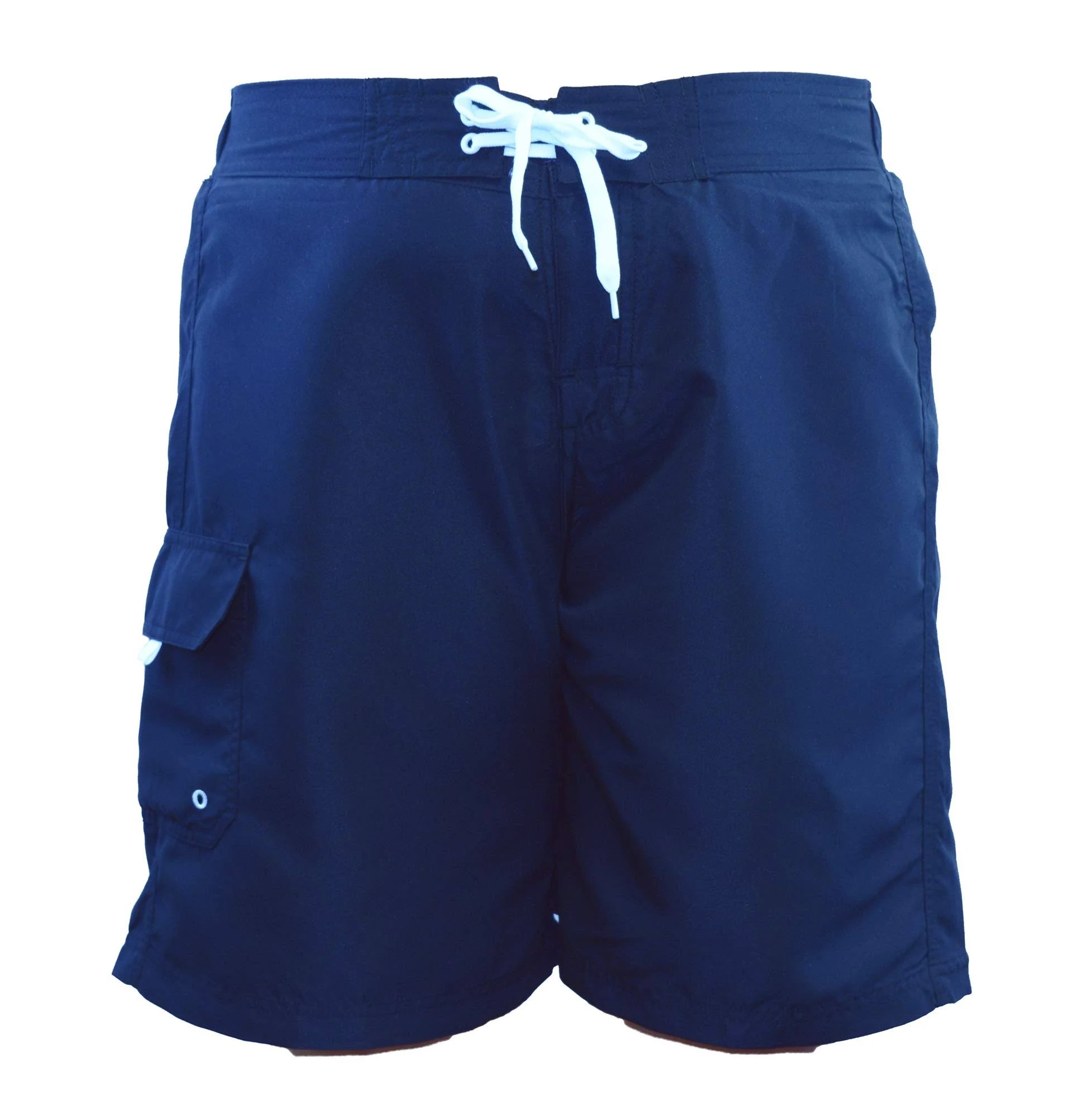 Women's Plus Size Solid Board Shorts Swimsuit (FB007P) - Navy - 4X