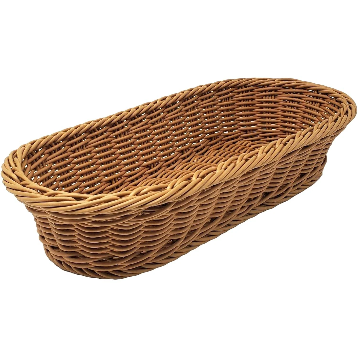 Kovot Wicker Bread Basket 14.5" Woven Polypropylene Basket – For Food Display and Serving – Snack Organizer Basket