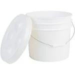 Premium 3.5 Gallon Bucket with Gamma Seal Lid, HDPE, White