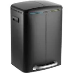 happimess Marco 10.5 gal. Black Rectangular Double Bucket Trash Can with Soft-Close Lid